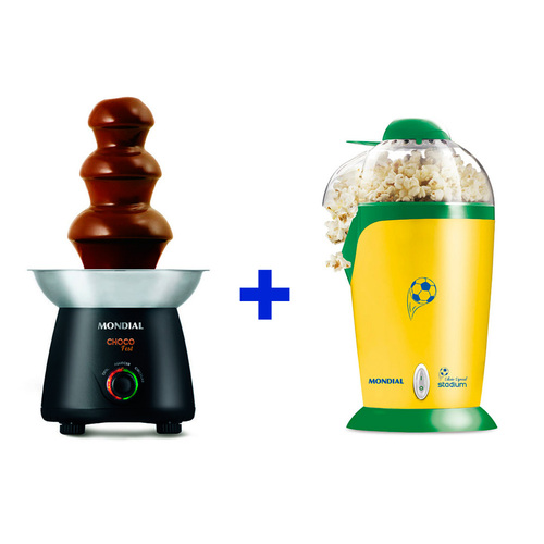 Kit Fonte de chocolate 120 watts Choco Fest + Pipoqueira elétrica Stadium Kit Fonte de chocolate 120 watts Choco Fest + Pipoqueira elétrica Stadium