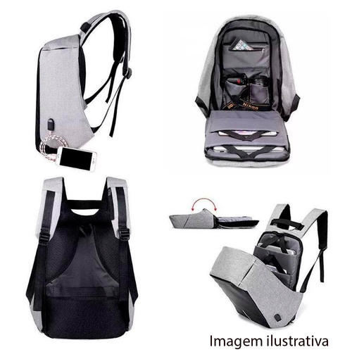 Mochila antifurto preta clearance