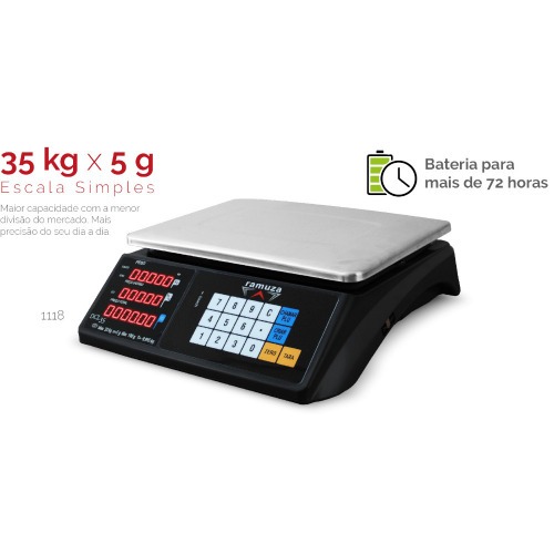 Balança digital computadora a bateria capacidade de 35 kg - DCL - Ramuza