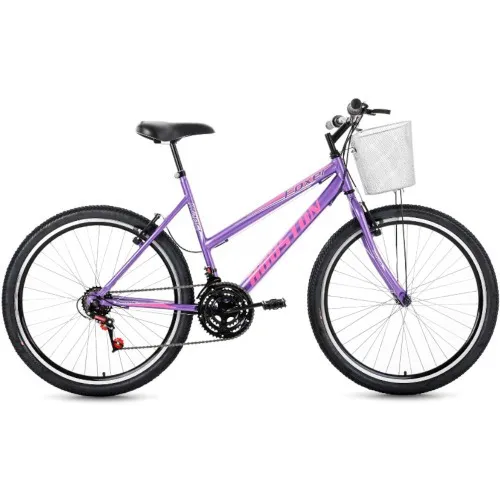 Bicicleta aro 26 com 21 marchas freio V Brake com cesta FOXER