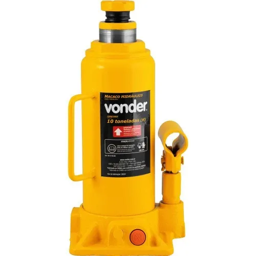 Macaco hidráulico tipo garrafa capacidade de 10 toneladas amarelo -  68.74.100.000 - Vonder