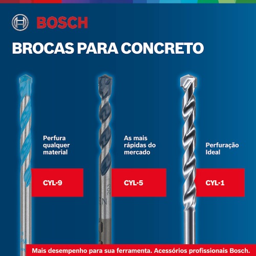 Jogo de broca para concreto 3 a 10 mm com 8 peças - CYL-1 - Bosch