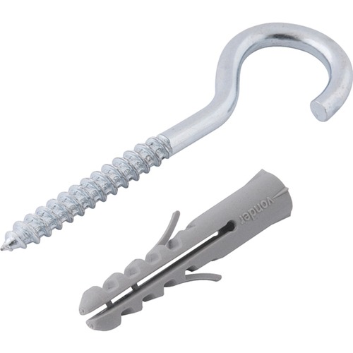 Gancho 5,5 mm x 70 mm, com bucha de nylon 8 mm pacote com 100 peças Gancho 5,5 mm x 70 mm, com bucha de nylon 8 mm pacote com 100 peças