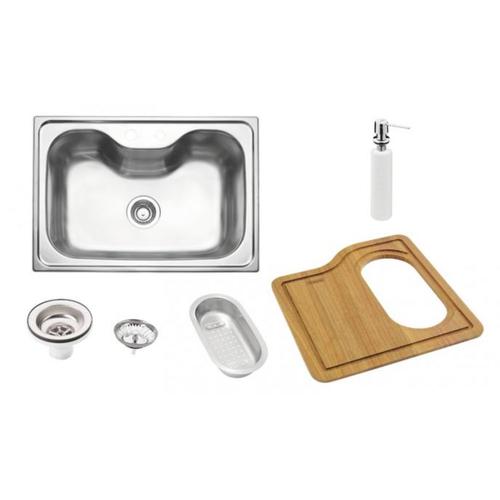 Cuba de sobrepor aço inox com acessórios 68 x 50 cm - PRIME Cuba de sobrepor aço inox com acessórios 68 x 50 cm - PRIME