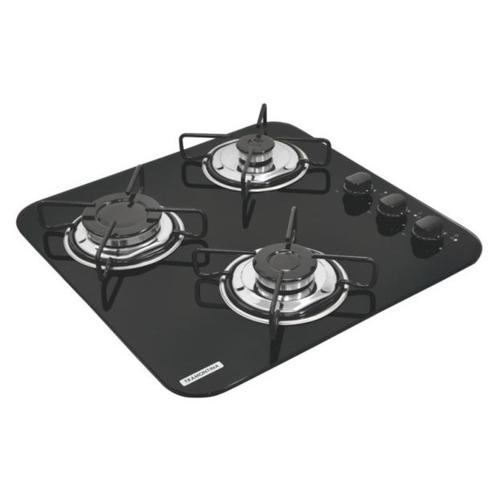 Cooktop em vidro temperado c/ 3 queimadores - Brasil 3GG 45 Cooktop em vidro temperado c/ 3 queimadores - Brasil 3GG 45