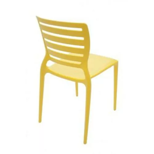 Cadeira Tramontina Sofia em Polipropileno e Fibra de Vidro Amarelo com  Encosto Horizontal de Qualidade em Promoção
