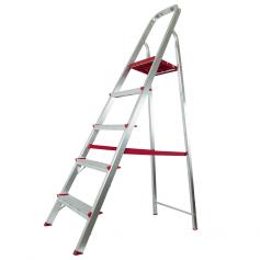 Escada de alum�nio 5 degraus modelo residencial - ER-05