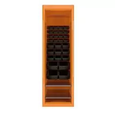 Armário para ferramentas 1 porta com visor + 29 gavetas plásticas laranja