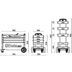 Carro para ferramentas tipo trolley com 2 gavetas - C75S
