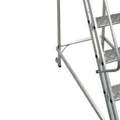 Escada plataforma de alumínio 1,75 m c/ 6 degraus + patamar