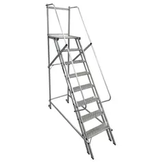 Escada plataforma de alumínio 2,0 m c/ 7 degraus + patamar