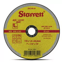 Disco de corte para metal e inox 178 x 1,6 x 22,22 mm