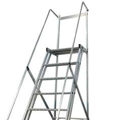 Escada plataforma de alumínio 2,5 m c/ 9 degraus + patamar
