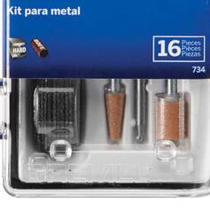 Kit de acessórios para micro retífica para metal 16 peças - 734