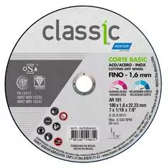 Disco de corte para aço carbono e inox 7" x 1,6 x 22,23 mm - Classic Basic