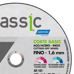Disco de corte para aço carbono e inox 7" x 1,6 x 22,23 mm - Classic Basic