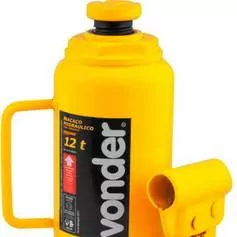 Macaco hidráulico tipo garrafa capacidade de 12 toneladas amarelo