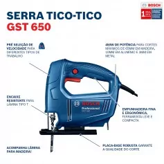 Serra tico tico 450 watts com velocidade variável - GST 650