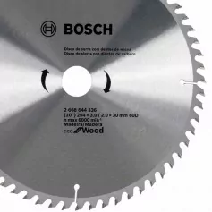 Disco de serra para madeira 254 x 30 mm 60 dentes - Eco for Wood