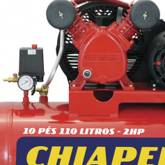 Compressor de ar 10 pés 110L 2 hp 140 libras monofásico - 10/110 RED