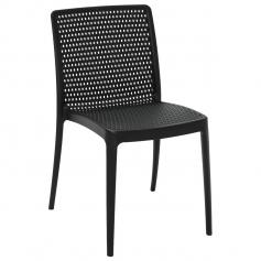 Cadeira em polipropileno e fibra de vidro preta - Isabelle