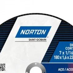 Disco de corte para aço carbono e inox 7" x 7/8" x 1/16" - BNA12