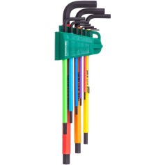 Jogo Chave Hexagonal Longa COLOR Sata 9 Peças