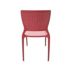Cadeira de polipropileno e fibra de vidro vermelha - SAFIRA