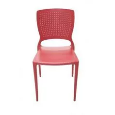 Cadeira de polipropileno e fibra de vidro vermelha - SAFIRA