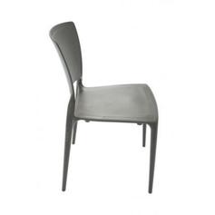 Cadeira de polipropileno e fibra de vidro sem braço marrom - Sofia
